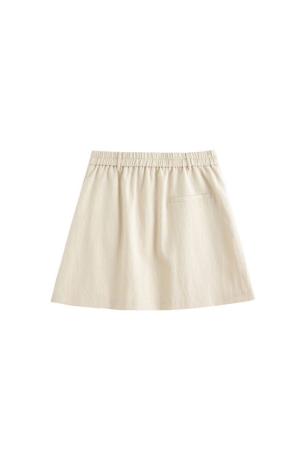 Flat lay of cream A-line skirt